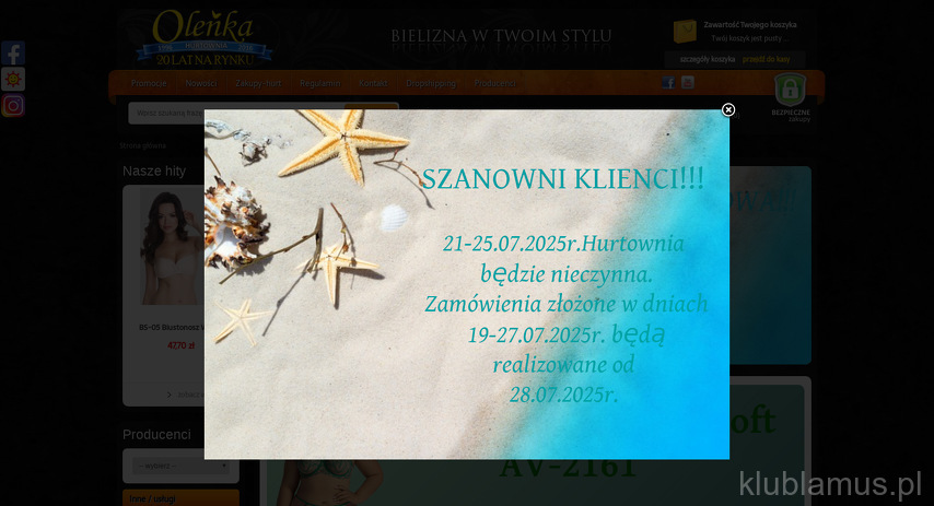 OLEŃKA HURTOWNIA BIELIZNY I RAJSTOP IWONA I STANISŁAW PIETRUK SPÓŁKA JAWNA